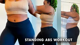 EASY PLUS SIZE FRIENDLY STANDING ABS WORKOUT | STANDING ABS WORKOUT TO TARGET FUPA
