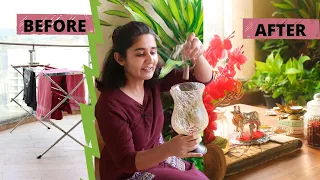 Small Balcony Makeover with Minimum efforts l Festive ideas!