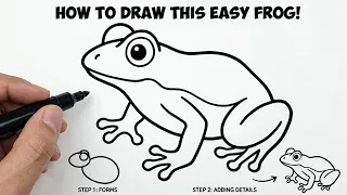 ​How to Draw an Easy Frog Step-by-Step | Simple Frog Drawing Tutorial