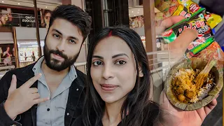 मंदिर में खाया भंडारा (छोले चावल)😋। Couple Life Vlog Part 2 @Misskarishafacts