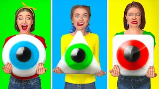 TANTANGAN BENTUK GEOMETRIS || Prank Makanan Keren & Trik Lucu di Sekolah oleh 123 GO! FOOD