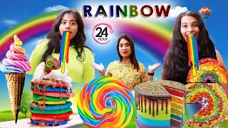 I only ate RAINBOW food for 24 HOURS!! l Asha Vlogs