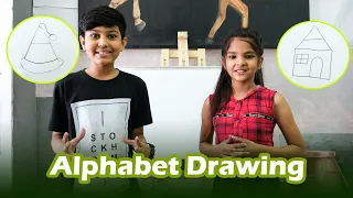 How to make drawing with (A & B) alphabet letters | Shikha's Drawing (Kids)