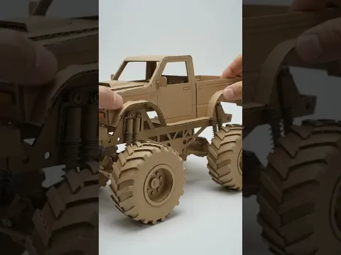 Monster Truck Made Entirely from Cardboard! 📦🔥 | Amazing DIY Build #shorts  #MonsterTruck #DIY