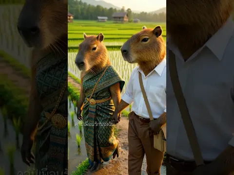 "ถึงไม่มีพ่อ แต่แม่จะอยู่ข้างลูกเสมอ" #capybara #AI