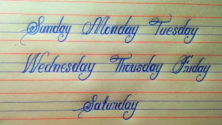 Learn days of the week with spelling | Days of the week writing