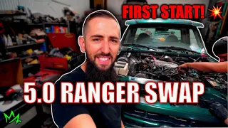 5.0 V8 Swapped Ranger FIRST START! Pt.4 $2500 Ford Ranger Challenge