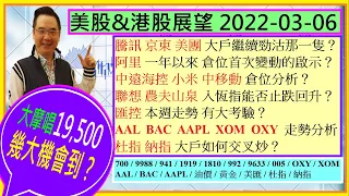 港股19,500 幾大機會到？😱/騰訊 京東 美團 大戶勁沽那隻🤣/BAC  AAPL  XOM 走勢分析 👈/阿里  倉位首次變動的啟示😜/中遠海控 小米 中移動 倉位新動向🙄/2022-03-06