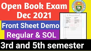 SOL Open Book Exam Front Sheet Demo December 2021 | Ameeninfo