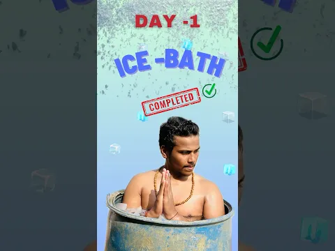 Pehli Baar Ice-Bath Liya 🥶|| Day-1 ( 50 Daring Days Challenge ) || #shorts #youtubeshorts #vlog