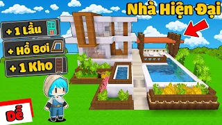 Gumball Hướng Dẫn Xây Nhà Hiện Đại 1 Lầu, 1 Hồ Bơi, 1 Kho (Xây Nhà Dễ) Trong Mini World