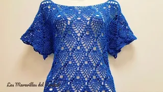 #LasMaravillasdelCrochet BLUSA CON PIÑAS A CROCHET(ganchillo) paso a paso