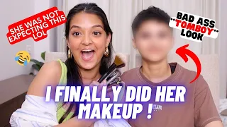 *EPIC* Makeup on my *TOM BOY FRIEND" 😂| Her first MAKEUP EVER 😨🤭