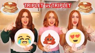 Triplets Pancake Art Challenge 🎨 | Who Can Flip the Best Design?! (Chaos Ensues)