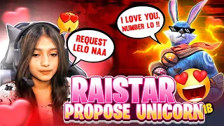 Raistar Proposed @realunicornib  GirlFriend Banoge ? What'App Namber Do Na 😂 OP Reaction 😜😜