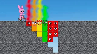 Sprunki OC Numberblocks | Coloring Crossing Rainbow Challenge | Marble Music 