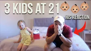 Dad Reacts to our 3RD BABY AT 21!!!