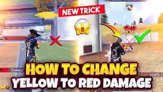 Fix Free Fire Yellow🟡Damage To Red Damage🛑New Trick😱Yellow Damage problem solved 🥳