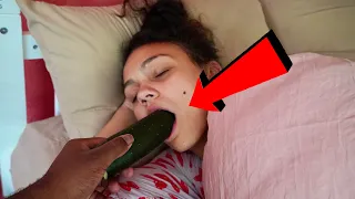 Putting A C🥒CUMBER In Girls Mouth While Their Sleep. . .