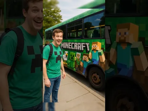 Ele Vai Pra Escola No Ônibus Do Minecraft 😱