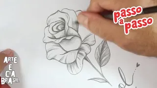 DESENHANDO ROSA PARA MINHA ESPOSA - SERÁ QUE ELA VAI GOSTAR?  DESENHO PASSO A PASSO