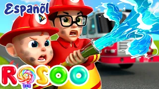 Canción de los bomberos 🚒|  Canción de trabajo y carrera | Canciones Infantiles | Rosoo en Español
