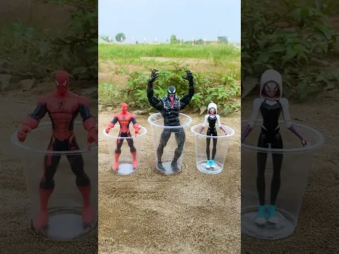 Spiderman vs Venom vs Spider Gwen want to relax | Marvel toys