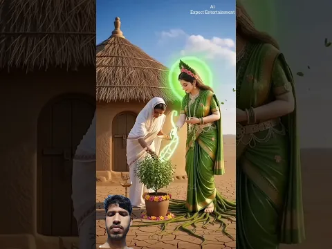 एक दिन तुलसी मैया धरती पर आती हैं ai