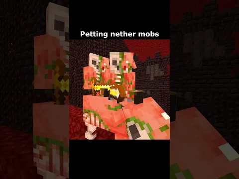 Petting nether mobs