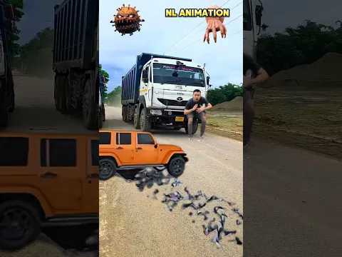 Massive Mixer Truck & Container Trucks Accidentally!! A Visual Feast #vfx​ #viralshorts​ #trending​