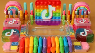 Mixing”Rainbow” Eyeshadow and Makeup,parts,glitter Into Slime!Satisfying Slime Video!★ASMR★