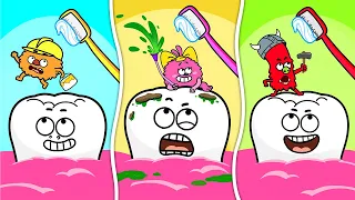 Brush Your Teeth - Colorful Germs and Toothbrush Song - Healthy Habits - Nursery Rhymes