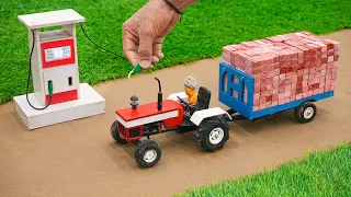 diy tractor mini petrol pump science project @sanocreator