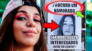 Colei um cartaz escrito "procuro um namorado"  pra ver quantas pessoas ligam!!! (muito engraçado) 😂🔥