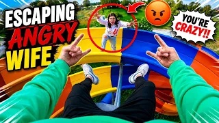 ESCAPING ANGRY WIFE 5 @DumitruComanac (Epic ParkourPOV Chase) #viral #funny #pov #parkour #couple 