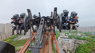 Watch the Seats FLIP - World's Fastest 4D Coaster - Dinoconda at China Dinosaurs Park