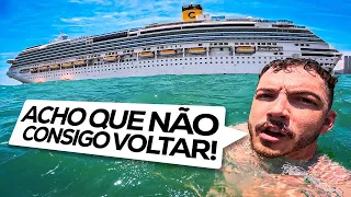 NADEI SOZINHO ATE UM NAVIO DE 290 METROS NO OCEANO