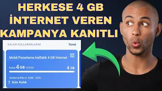 TÜM HATLARDA 4 GB İNTERNET VEREN KAMPANYA ÇIKTI - Bedava İnternet 2025 | Turkcell bedava internet