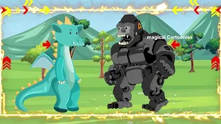 Rescue GODZILLA & KONG From GIANT PYTHON: Who Is The King Of Monster - FUNNY Godzilla Cartoon #2024