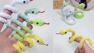 🐍 DIY Snake Craft | How to Make a Snake from Pipe Cleaners | Fun Chenille Wire Craft Ideas