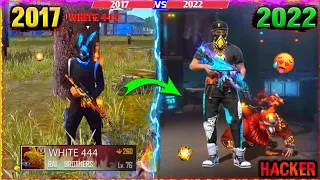 FREE FIRE 😱 WHITE 444 2017 VS WHITE 444 2022 FREE FIRE PLAYERS 2017 VS 2022🤔 #freefire #ytshorts