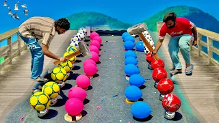 Speed vs Strategy Big Ball or Balloon Popping Race and Bike Drop Cup Challenge