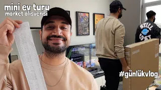 YENİ EVİMİN İLK MARKET ALIŞVERİŞİ | mini ev turu, televizyon ve ses sistemi alışverişi #Günlük Vlog