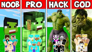 Minecraft: HULK in Minecraft Animation - NOOB vs PRO vs HACKER vs GOD in Minecraft