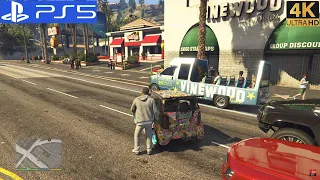 Climbed a building, drove a smart car and ended up in a pool! | Grand Theft Auto V | 4K PS5 gameplay