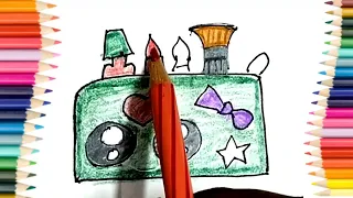 How to draw meckup brushe kit set drawing,How to draw brushe bag, Brushe drawing, Brushe bag Drawing