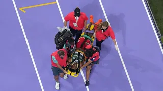 Lamecha Girma falls down at men's 3000m Steeplechase race at Olympics Paris 2024,
