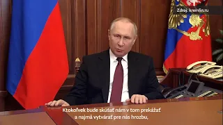 Ako Putin vyhlásil vojnu Ukrajine a hrozí Západu (prejav s titulkami)