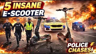 5 Insane E-Scooter vs Police Chases Caught on Camera Compilation!!! 🚔⚡