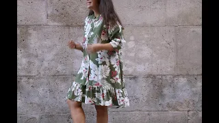 PATRONES y Tutorial: Vestido con volante mujer (tallas s, m y l)